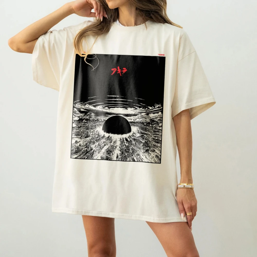 Akira: New Tokyo Explosion T-shirt - Classic Cyberpunk Anime Movie Fan Gifts, Casual Daily Wear, Base Short Sleeves