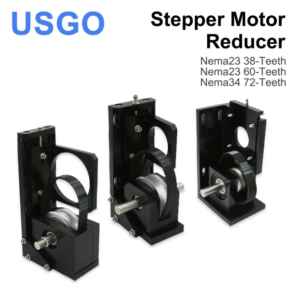 USGO Stepper Motor Reducer Nema23 38-Teeth/ Nema23 60-Teeth/ Nema34 72-Teeth for CO2 Laser Engraving Machine Motor Block Set