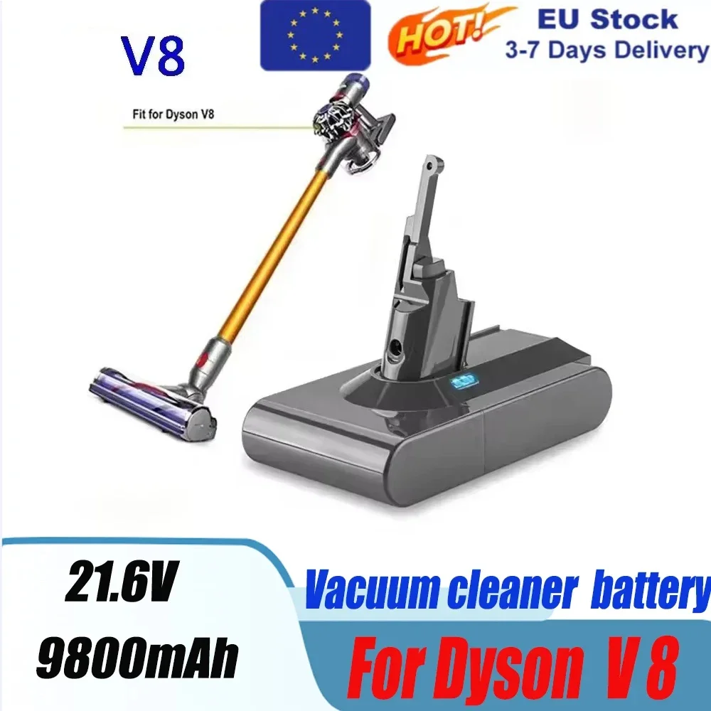 Akumulator 12800mAh 21.6V do odkurzacza Dyson V8, akumulator litowo-jonowy do Dyson V8 Absolute /Fluffy/Animal, akumulator do ponownego ładowania 18650