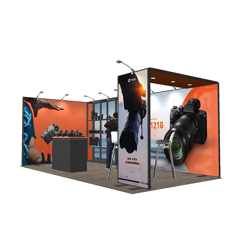 Luxury High Quality Reusable Aluminum Transformable Shelf Display Booth Stand 3x6 Modular Trade Show Booth
