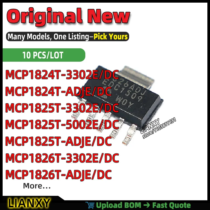 MCP1825T-3302E/DC MCP1825T-ADJE/DC MCP1824T-3302E/DC MCP1826T-ADJE/DC MCP1825T-5002E/DC MCP1826T-3302E/DC SOT-223-6