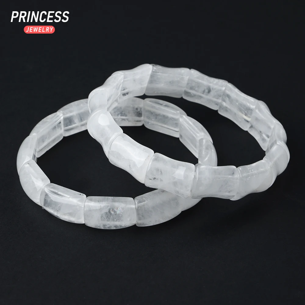 A++ Natuurlijke Witte Phantom Quartz Bangle 11*16mm/13*15mm Losse Edelsteen Kralen voor Sieraden Maken Groothandel Kralen DIY Accessoires