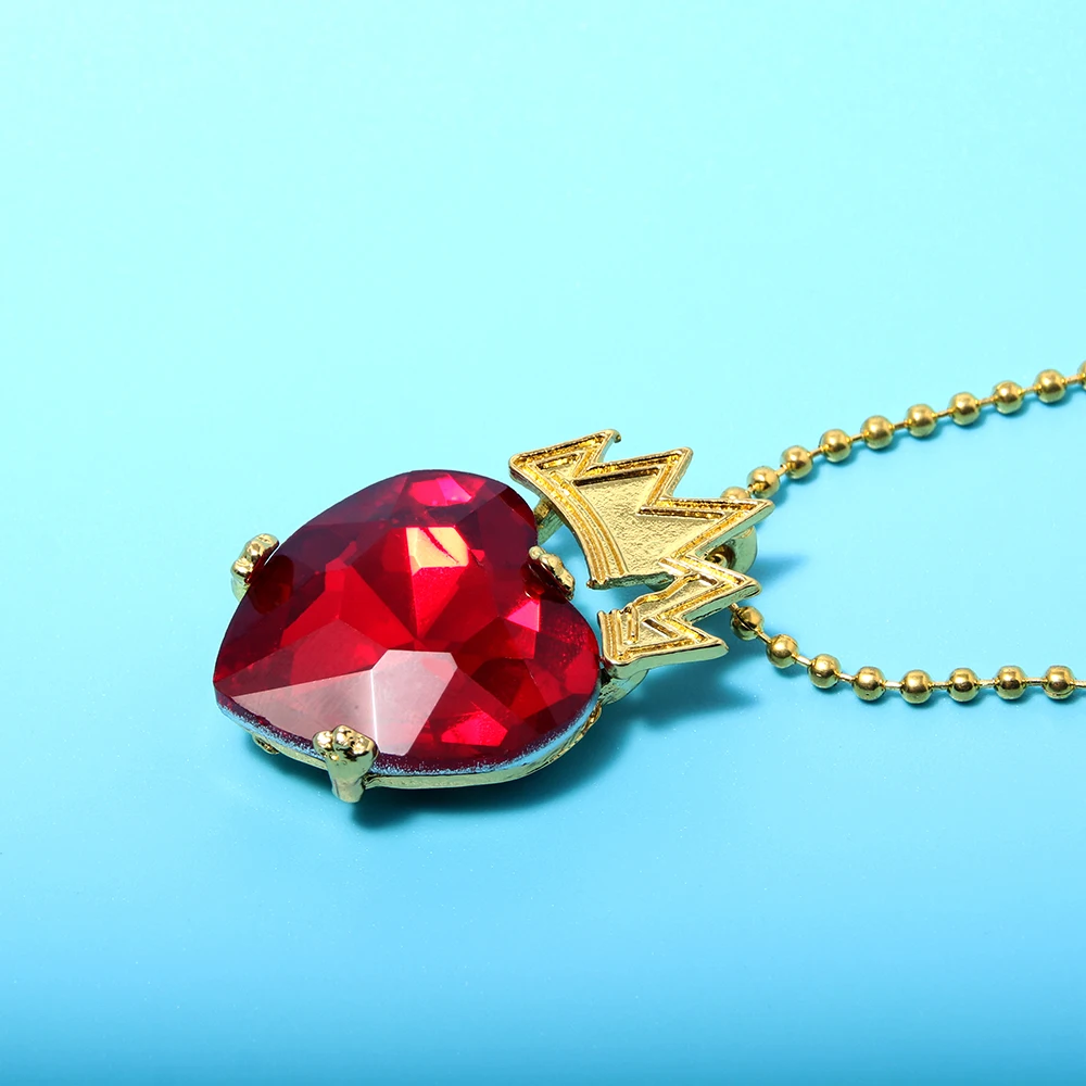 فيلم أحفاد قلادة إيفي الجنية الأحمر القلب تاج قلادة قلادة للنساء مجوهرات اكسسوارات #6