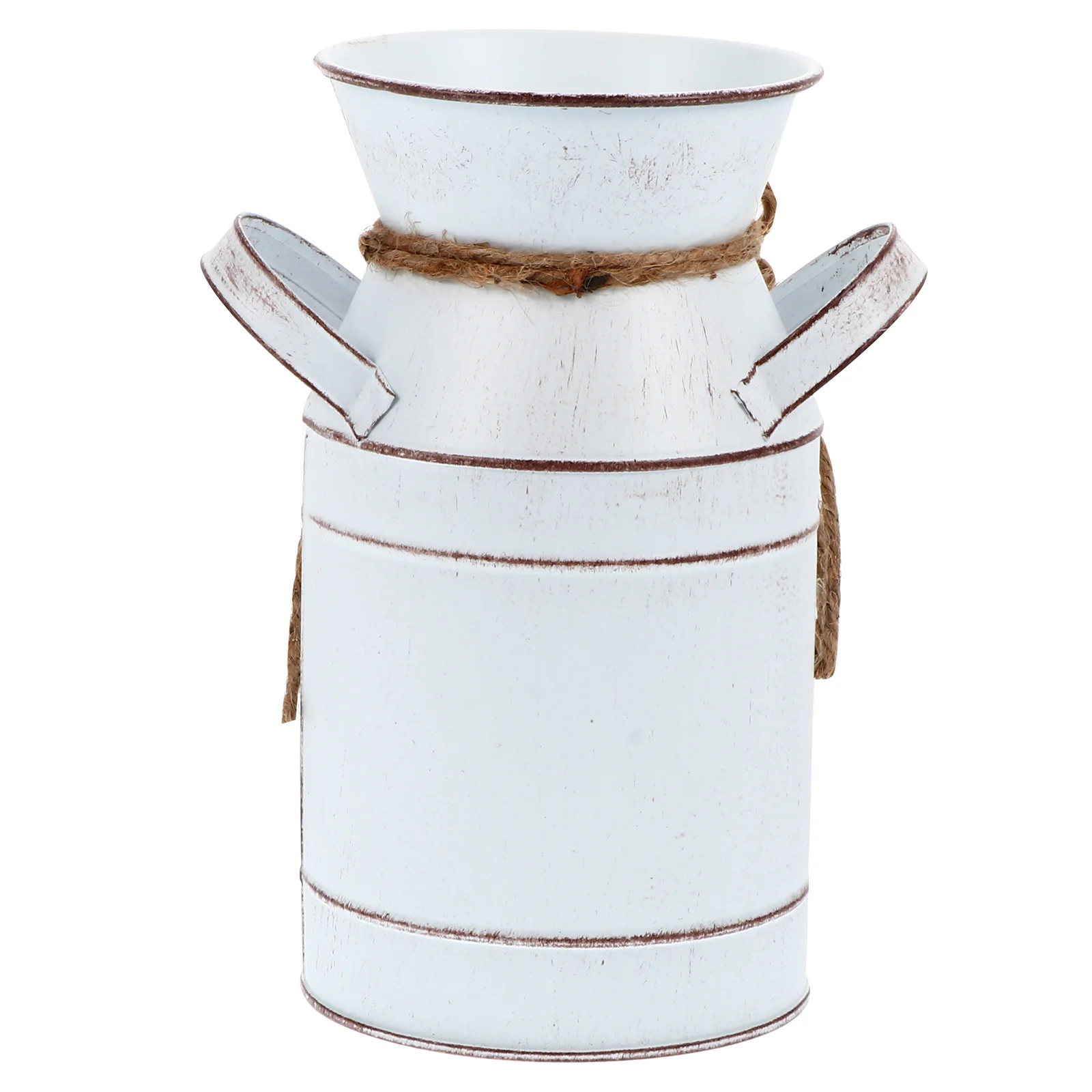 

1pc Retro Milk Jug Floral Vase Tinplate Flower Bucket For Home Decoration Flower Arrangement Vintage Planter Rustic Vase Decor