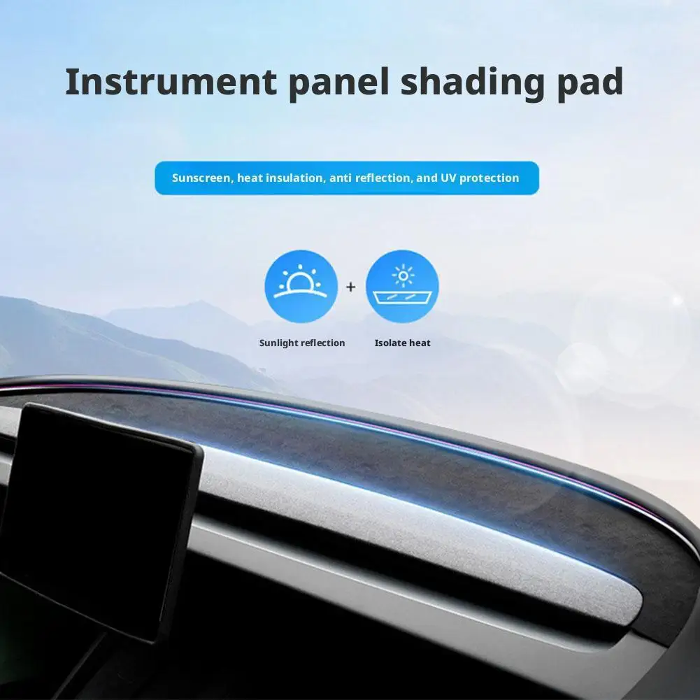   Voor Tesla 2024 Dashboard Cover Highland Flanel Dashboard Pad Dash Mat Anti-Glare Anti-Slip Soft Dash cover Mat 2025 Nieuwe