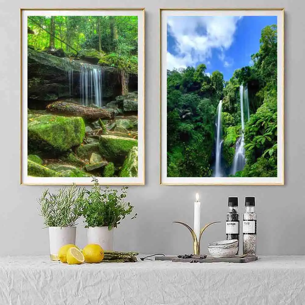 Modern landscape painting summer forest landscape art Canvas painting living room corridor office home decoration mural