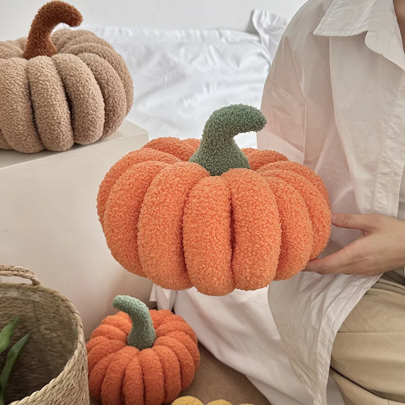 20cm New Nordic Halloween Pumpkin Plush Toy Plushie Soft Plant Stuffed Doll Holidays Props Decorative Throw Pillow for Kids