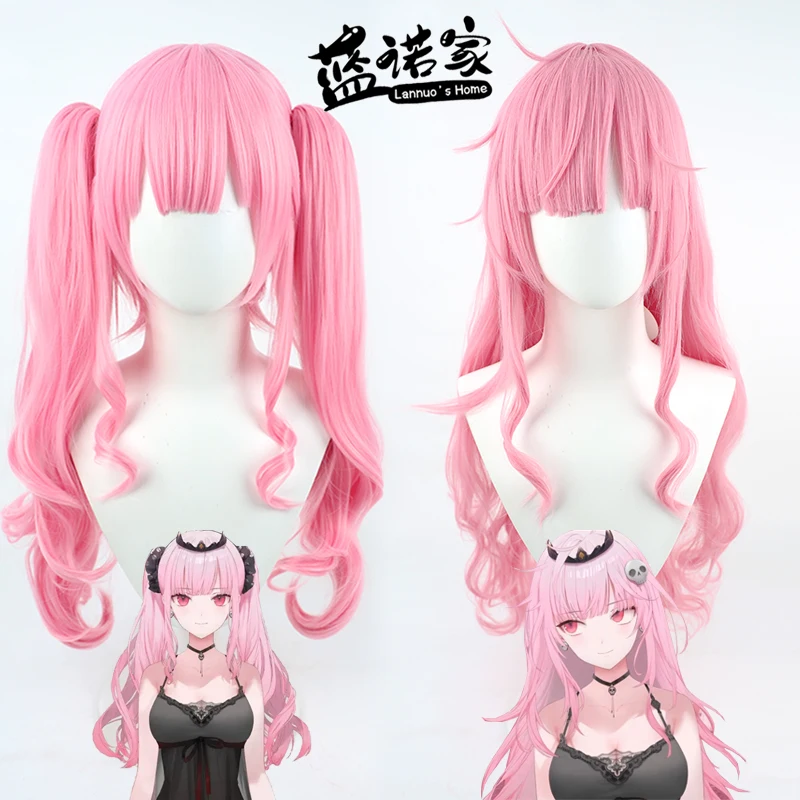 

Virtual YouTube Vtuber Mori Calliope Cosplay Wig Halloween Carnival Party Props Synthetic Hair Heat Resistant Fiber + Wig Cap