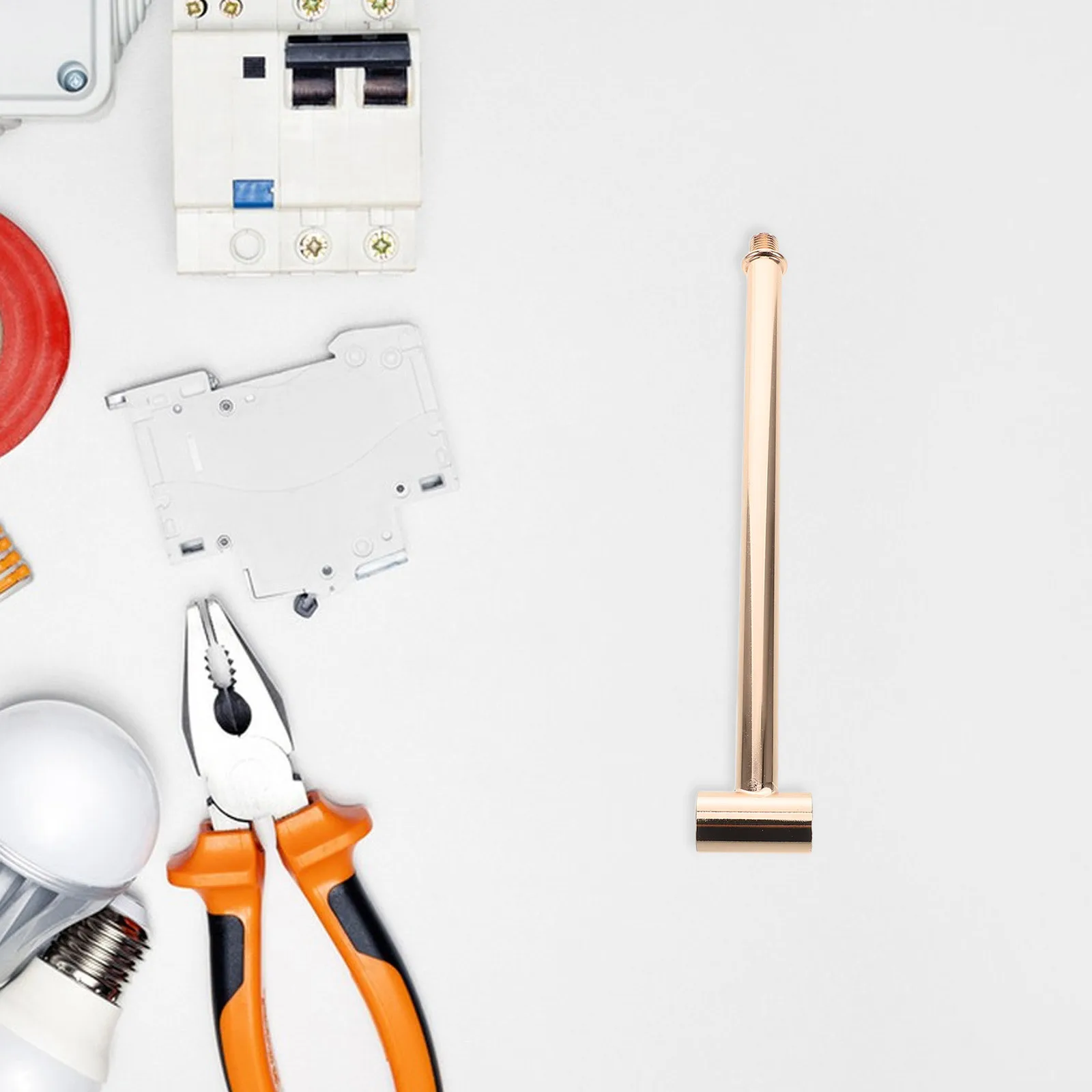 أجزاء مصباح الجدار T-شكل M10 أنبوب مستقيم ملولب خيط ذهبي فرنسي أنبوب مجوف من الحديد لتقوم بها بنفسك جذع مصباح لضوء أرضية الطاولة #6