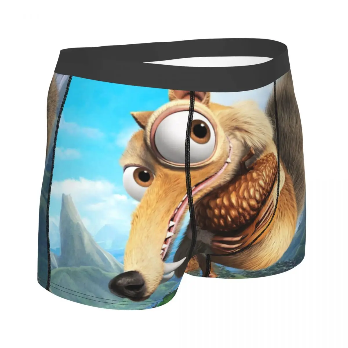 Scrat Men Boxer Briefs Ice Age Manfred Animated Film Breathable Creative Underwear Top Quality Print Shorts Gift Idea