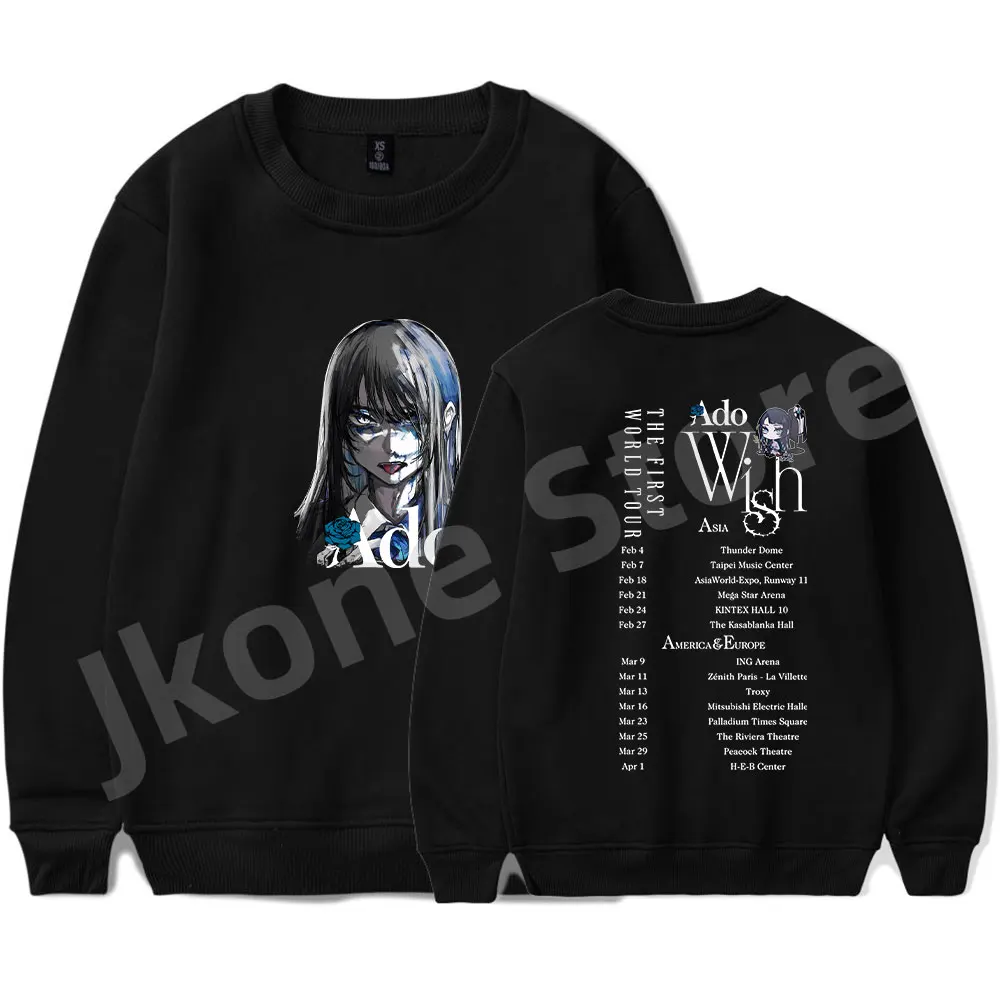 Ado Wish Tour Merch Sweatshirts Women Men Fashion Casual Singer Crewneck Long Sleeve