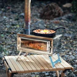 Outdoor tragbare klappbare Camping Holzofen Picknick abnehmbare brennende Holzofen Outdoor Holzofen für Zelt heizung