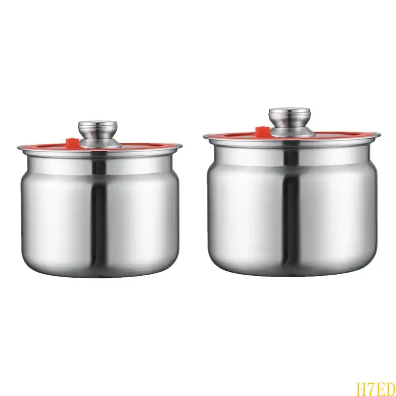 

H7ED Stainless Steel Kitchen Organizers Airtight Containers for Grains Coffee Rice