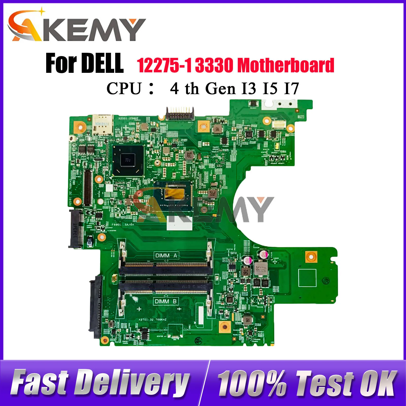 

For Dell Latitude 3330 Notebook Mainboard 12275-1 With CPU DDR3 CN-02D6MM 0FC2X0 0W29HP 100% Fully Tested