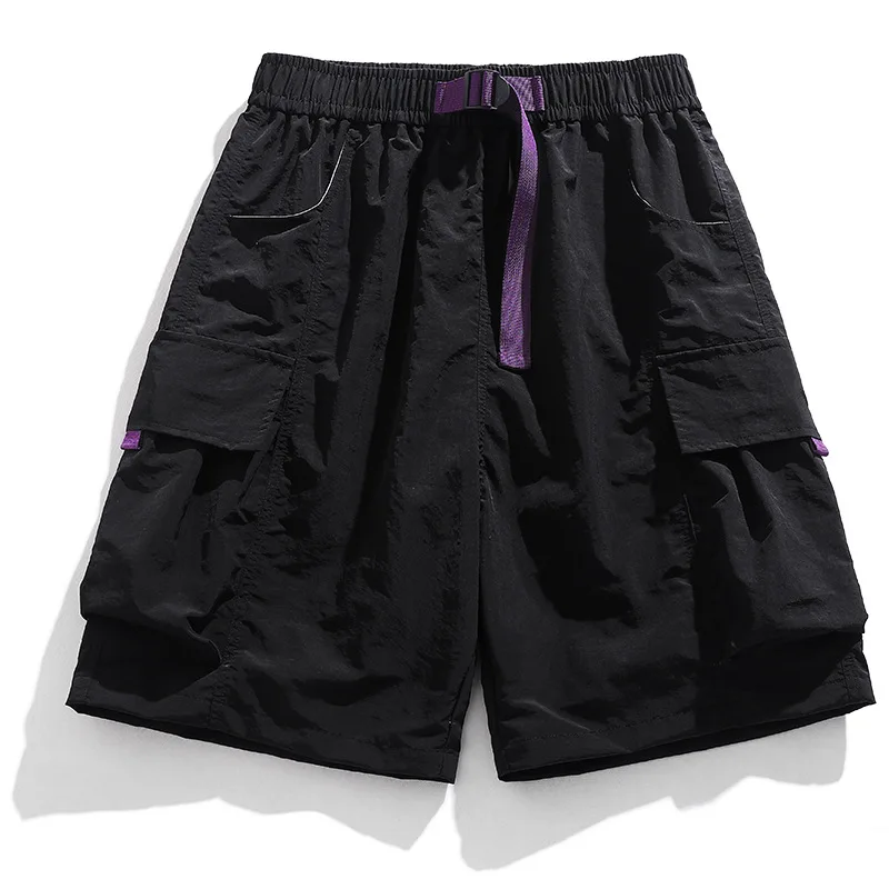 

Mens Cargo Shorts Summer Loose Casual Sports Five Quarter Pants Y2K Streetwear Multi Pocket Drawstring Breathable Shorts