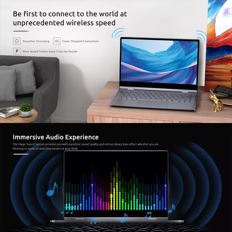 BMAX-Ordinateur portable Y13PRO 360 °, ordinateur portable Windows 11, 16 Go de RAM, LPDDR5, 13.3 Go SSD, 512x1920 IPS, Intel N100, ordinateur portable de médication