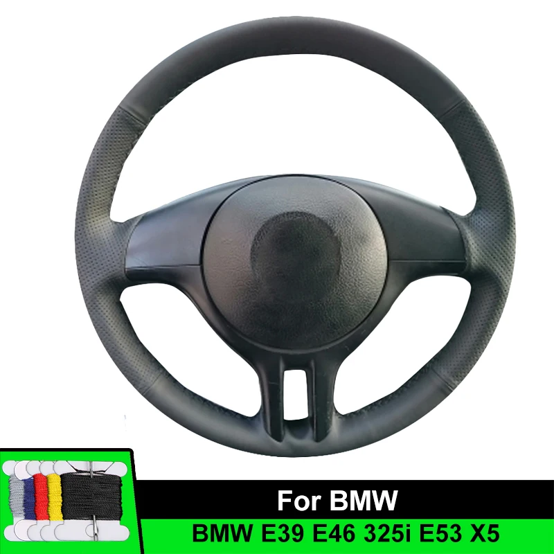 

Car Steering Wheel Cover For BMW E39 E46 325i E53 X5 Insight Fiber leather Car Accessories Steering Wrap Wear Resistance