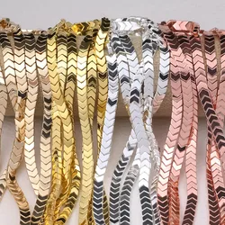 6x3mm Gold/silver Plated V-shaped Arrow Hematite Natural Stone Spacer Loose Beads For Jewelry Making Diy Bracelets Necklace 15''