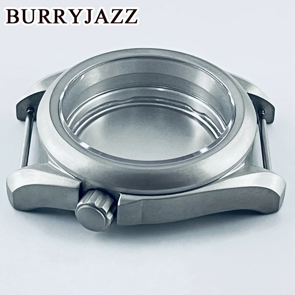 Burryjazz-シルバーウォッチケース,防水,滅菌ステンレススチールケース,3.8クラウン,nh35 nh36,40mm