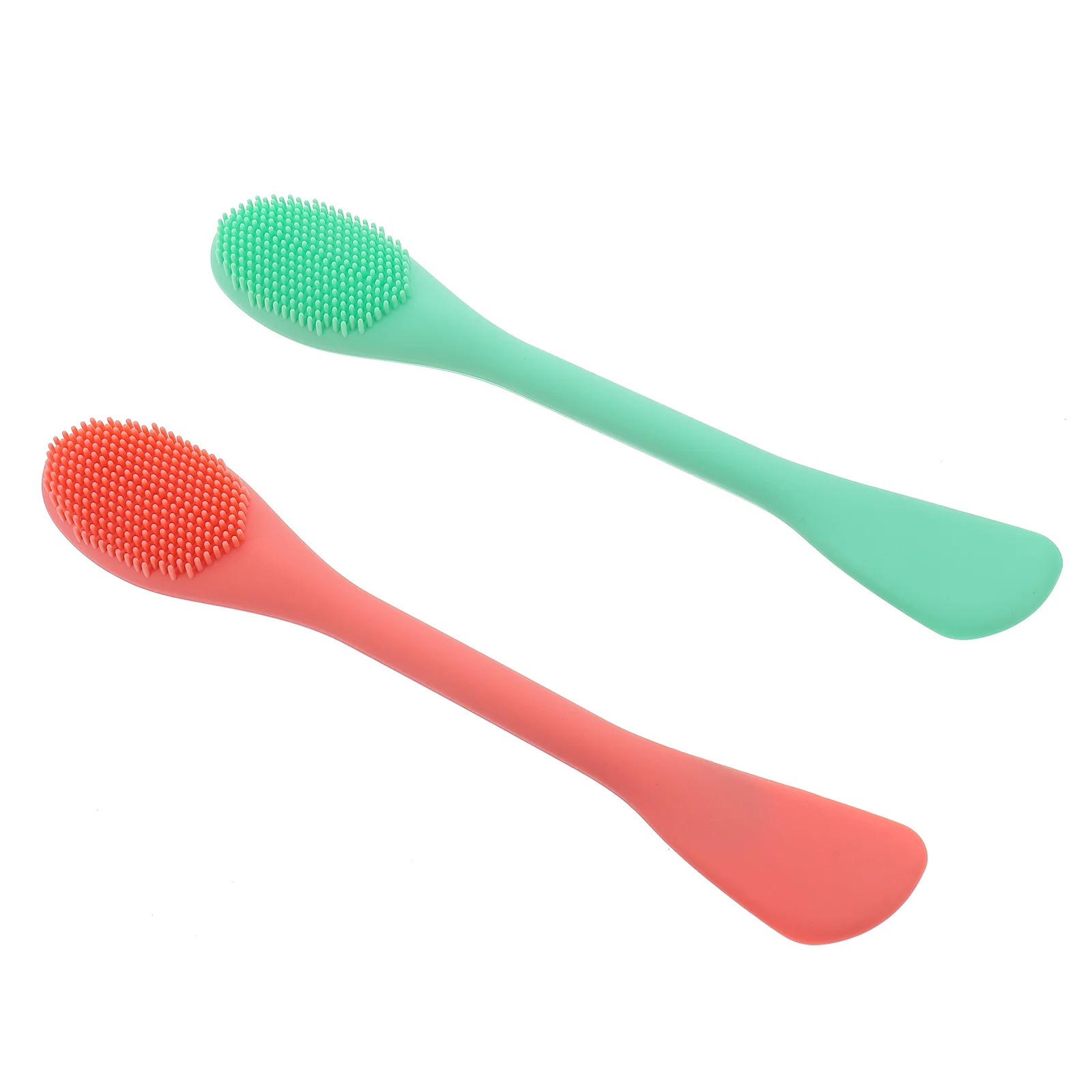 2 Pcs Silicone Face Brush Scraper Tool Facial Cleansing Lips Silica Gel Scrubber Tools