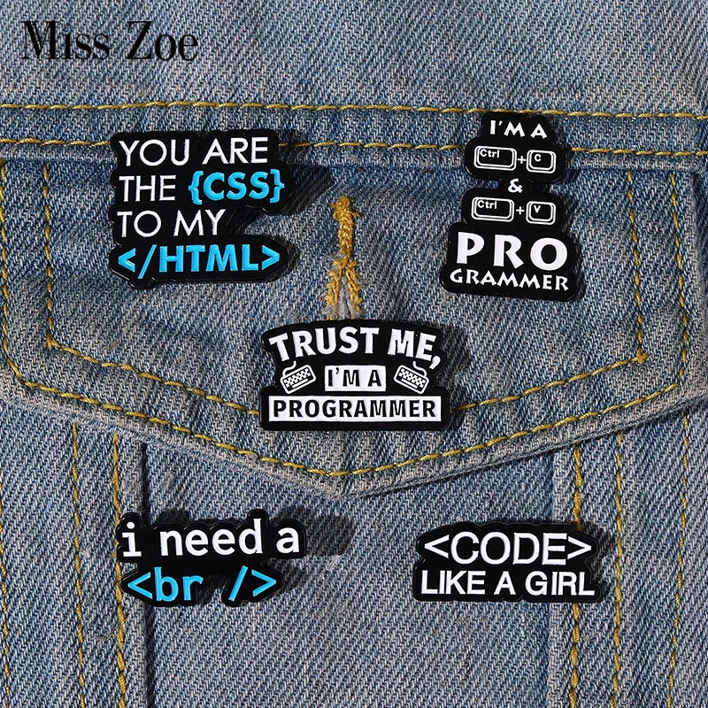 Programmer Enamel Pins Custom Creative Codes Puns Brooches Lapel Badges Funny I Need a Break Jewelry Gift for Kids Friends