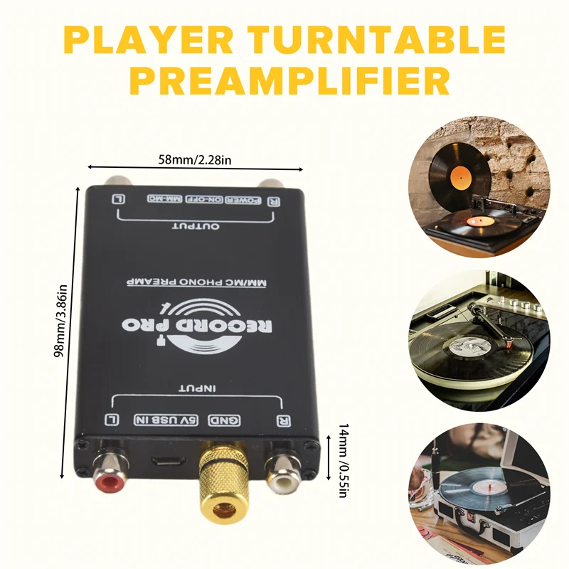 Excellent-Mini MM MC Phono Stage Preamp Vinyl Record Player Turntable Preamplifier