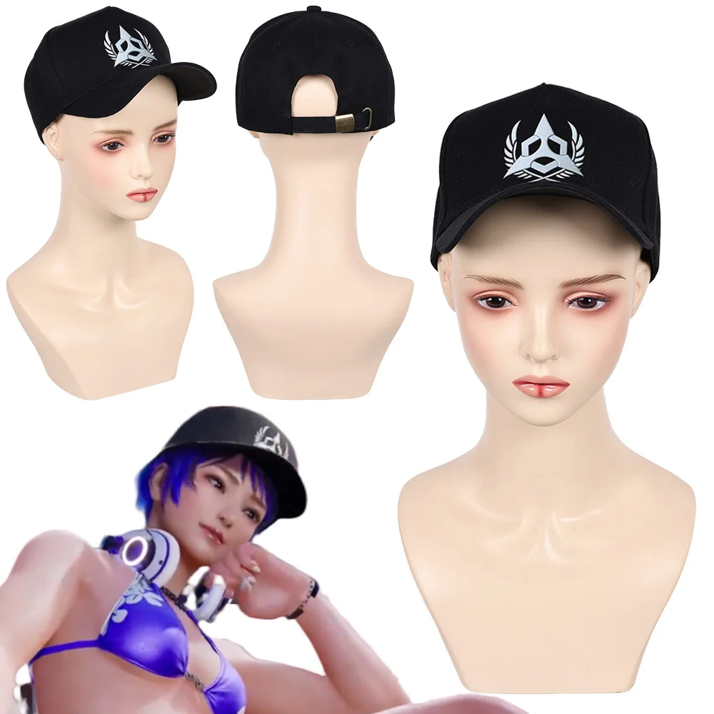 Tekken8 Reina gorra de béisbol Cosplay sombrero de fantasía Anime juego disfraz accesorios niñas mujeres fantasía accesorios de fiesta regalos