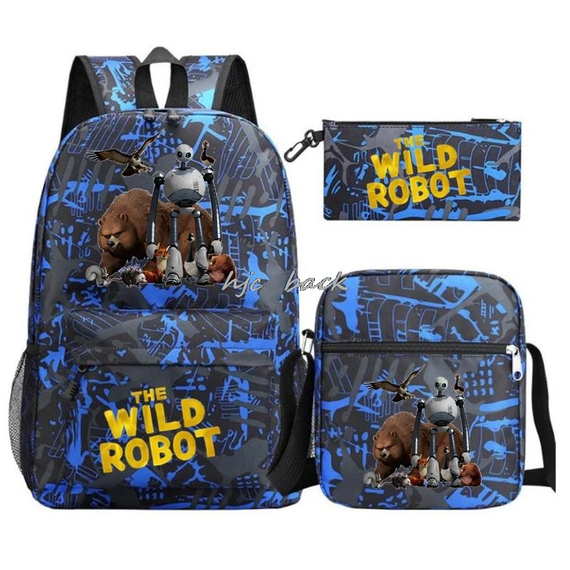 New The Wild Robot Boys Girls Kids School Book Bags Women Men Bagpack Teens Schoolbag Students Laptop Travel Backpacks