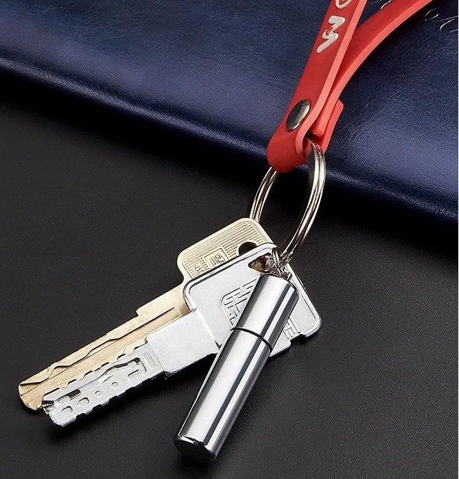 Mini Cute Lighter Key Chain with Kerosene Lighter Waterproof Pendant Open Flame Lighter Smoking Accessories