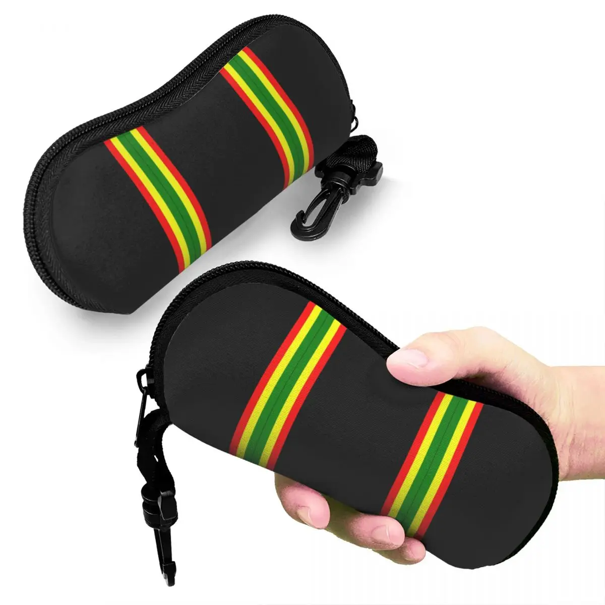 Rasta Streifen Rasta Farbe Muschel Brillen etui Frauen Männer Mode Brillen etui Sonnenbrille Box Beutel