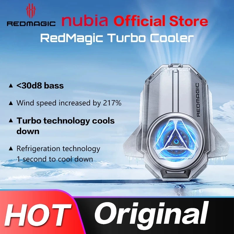 

Оригинальный турбоохладитель Nubia RedMagic 7 7S Pro, вентилятор для игрового телефона RedMagic 7 Pro, охладитель с поддержкой APP Control ICE Dock wide 70-82 мм