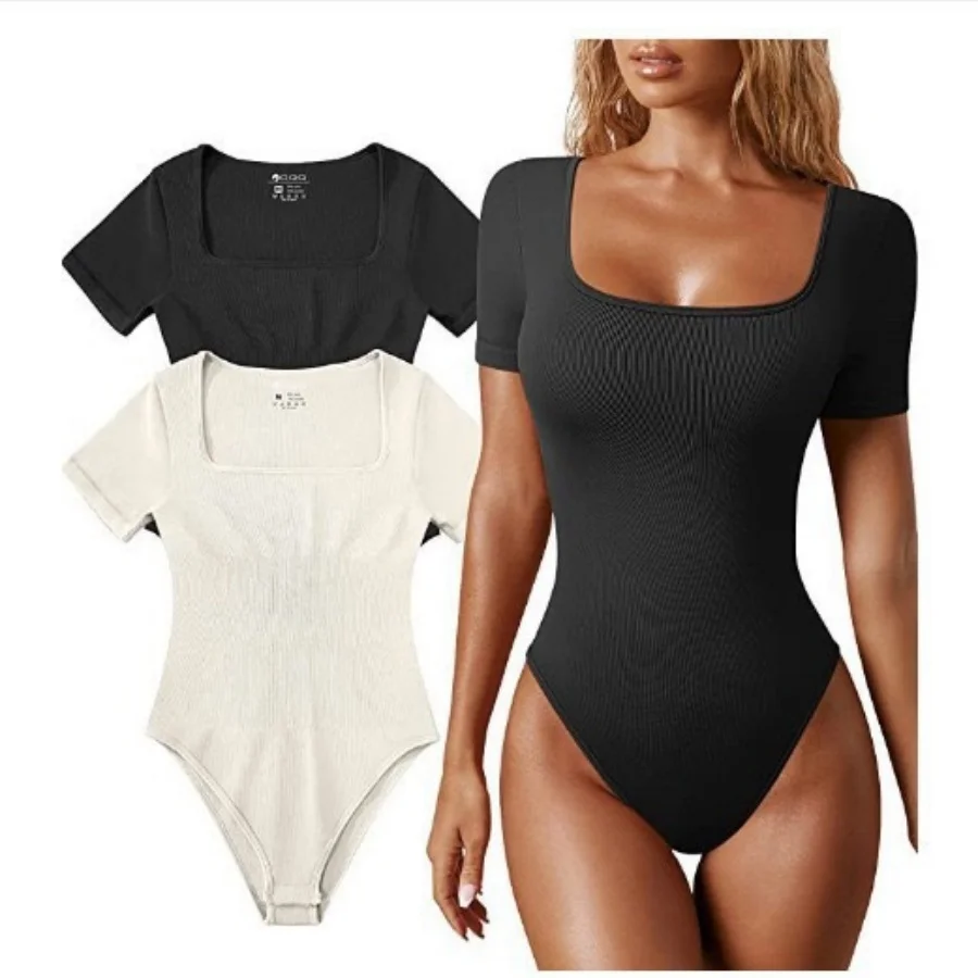 Damen Ärmelloser Yoga-Bodysuit Quadratischer Ausschnitt Sommer Einteiliger Badeanzug Sexy Dessous Sport Fitness Damen Rompers Bodysuits – Detail 10
