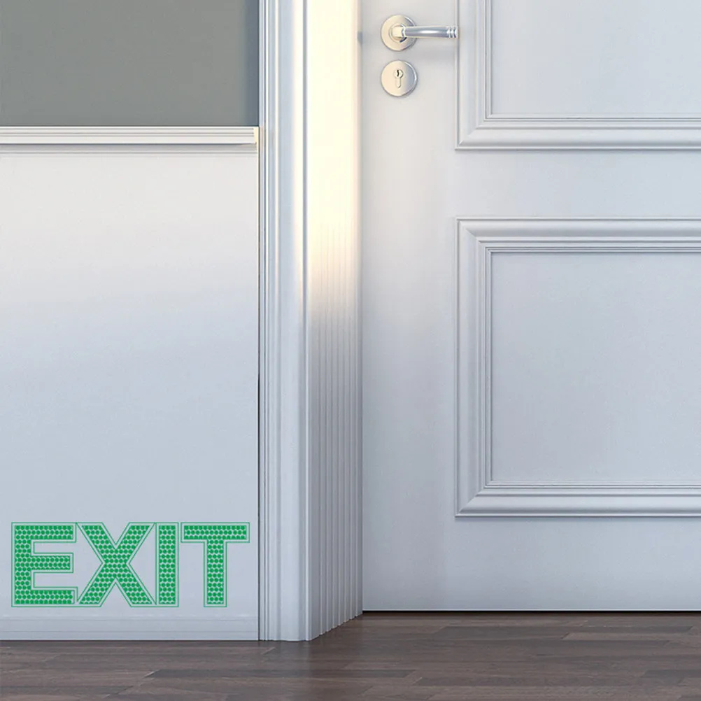 Glow in Dark Exit Sign Sticker Luminous Safety Wall Decal for Emergency Exit Direction Indicator Decoration Bar Retail Space
