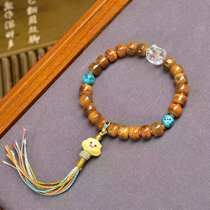 Backflow Yak Bone Beads Single-Wrap Bracelet Tibetan Collectables-Autograph Rosary Glass Feeder Red Agate Accessories Bra