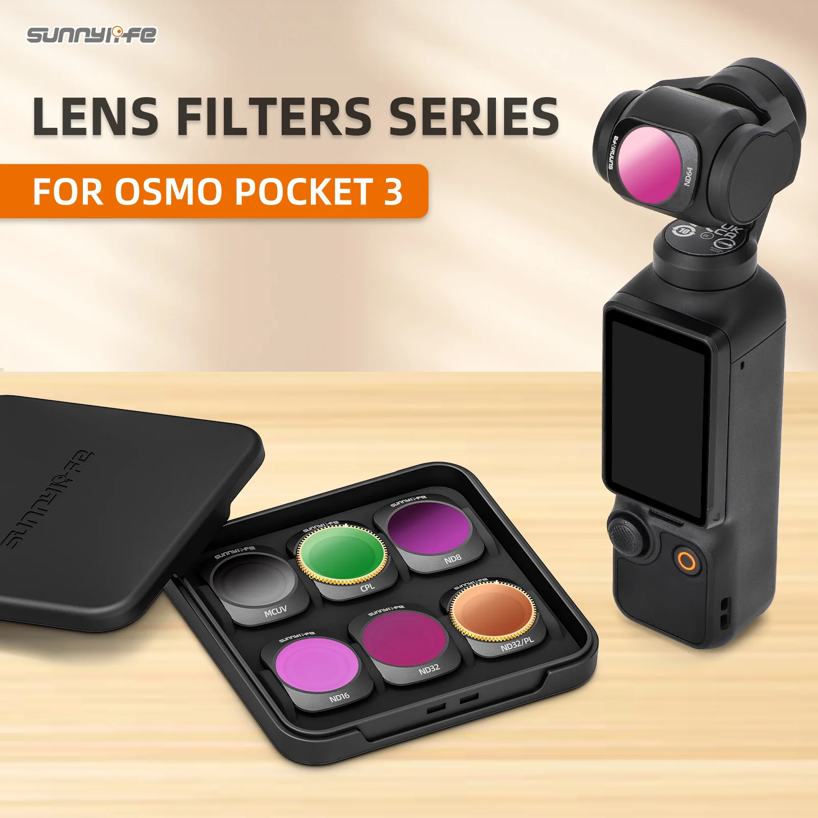 

Sunnylife Lens Filters Magnetic Metal Adjustable CPL Filters ND256 ND64/PL ND32/PL MCUV Accessories for OSMO POCKET 3