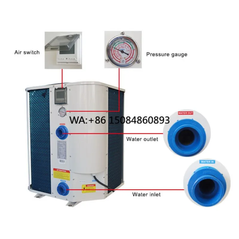 Solar & Electric Vertical Pool Heat Pump, Energy Saving with App Control