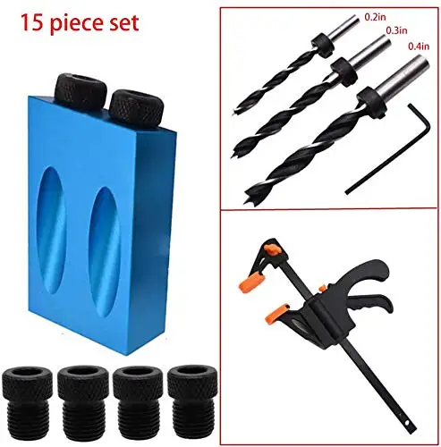 15 Cái/bộ 15 Độ Túi Khoan Lỗ Jig Bộ Góc Xiên Khoét Lỗ Hướng Dẫn Bộ 4Inch F Kẹp Định Vị thiết Bị Định Vị Công Cụ