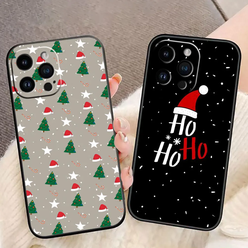 Merry Christmas, Santa Hat Phone Case For iphone 16 15 14 13 12 11 Pro XS Max Mini X SE 2020 2022 8 7 6 5 Silicone Case Funda