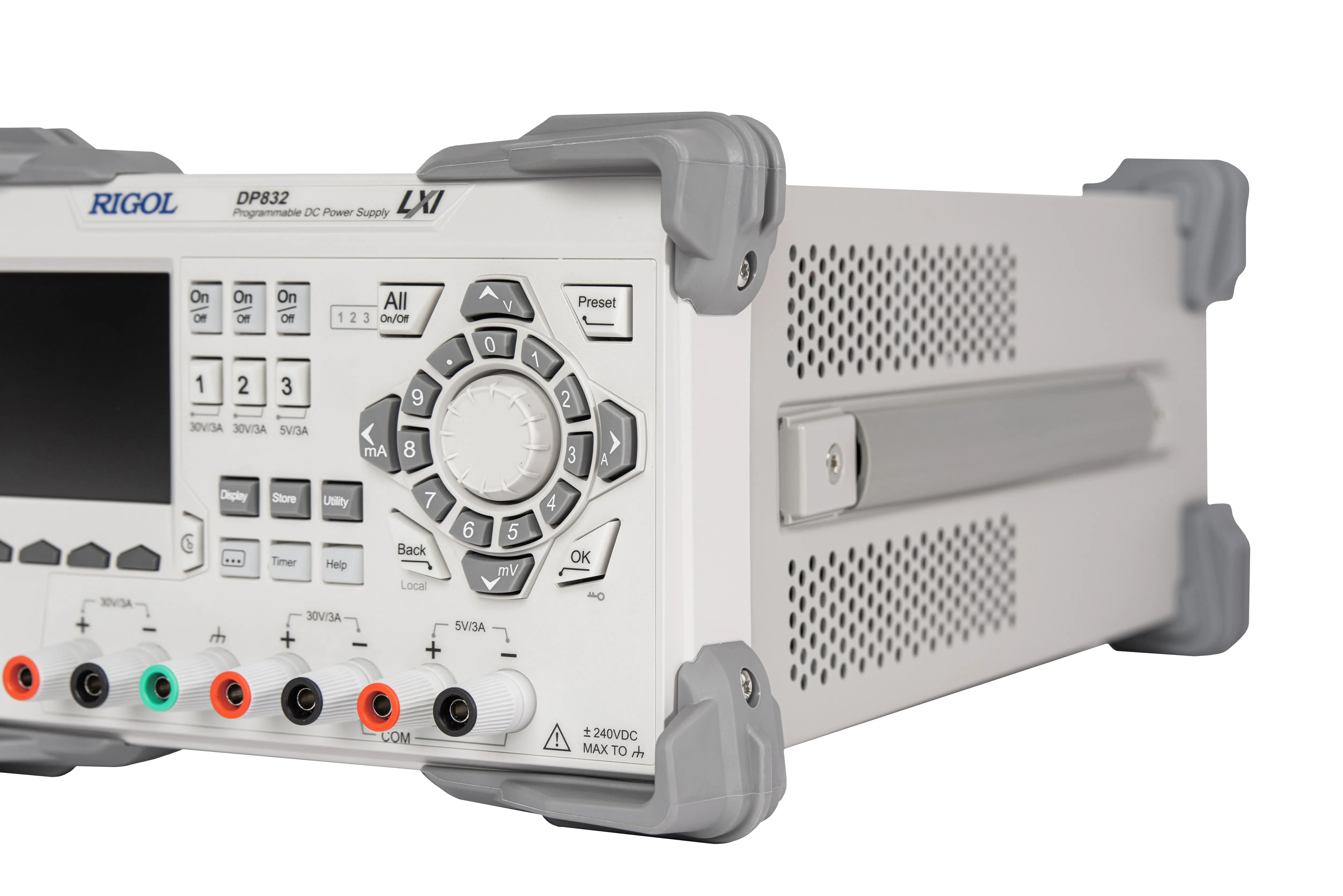 RIGOL DP832 Programmable DC Power Supply, 3CH,195W, 30V/3A || 30V/3A,RESOLUTION 10mV/10mA