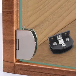 1 Pcs Cake Cabinet Glass Hinge High Quality Punch-free Wine Cabinet Cabinet Glass Hinge Furniture Hardware Accessories