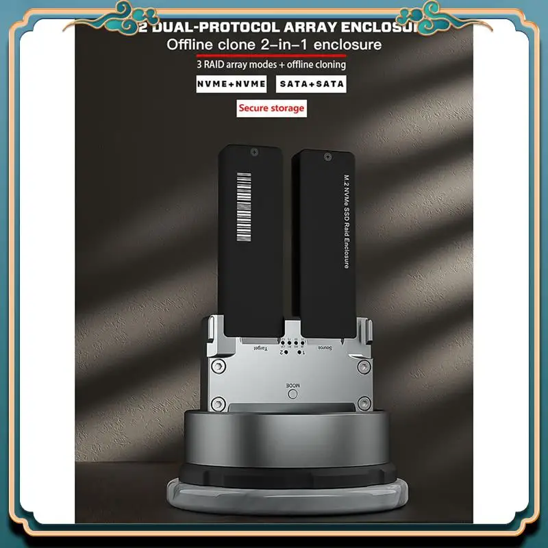(جديد) - حاوية M.2 NVME SSD Dual Drive Bay لـ M2 Nvme 2230 2242 2260 2280 Type-C USB 3.2 Gen2 20Gbps حافظة صلبة خارجية