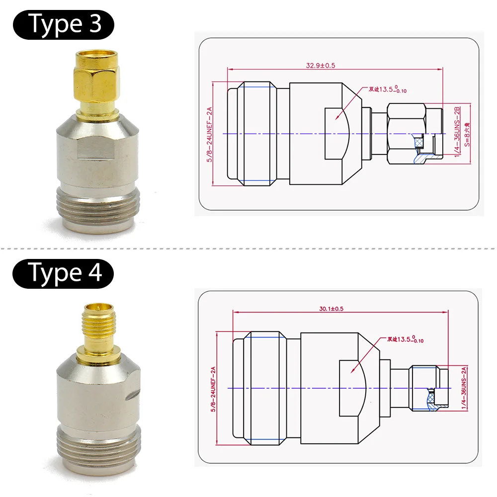 RP-SMA to N Type Coax Adapter Kit N male to SMA male Plug female Jack RF connector 4 type Test converter fast ship