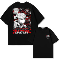 Demon Slayer Anime Uzui Tengen Graphic Print Summer Men's 100_ Cotton T-shirt Casual Breathable Trend Street Men's Clothing