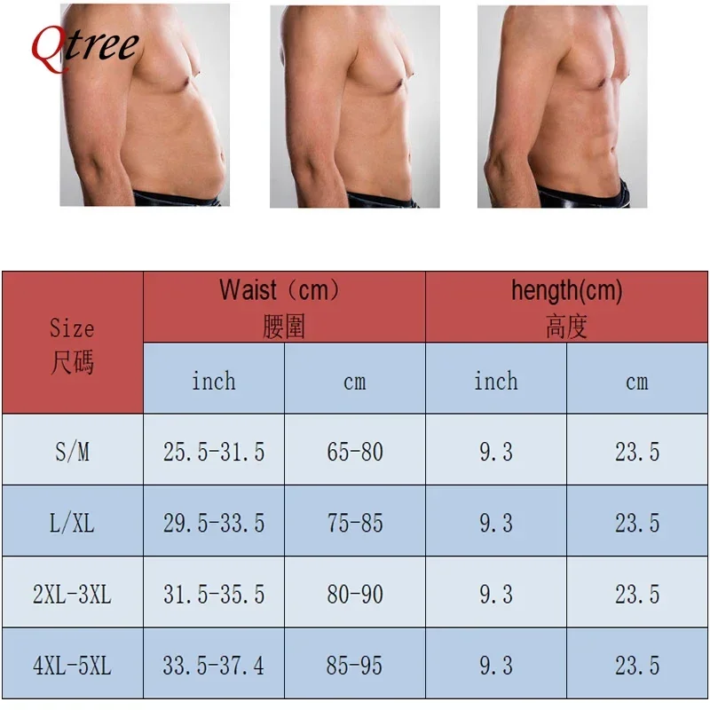 Qtree Mens Abdomen Reducer Fitness Sweat Trimmer Slimming Belt Waist Trainer Belly Cincher Shapewear Corset Sauna Body Shaper