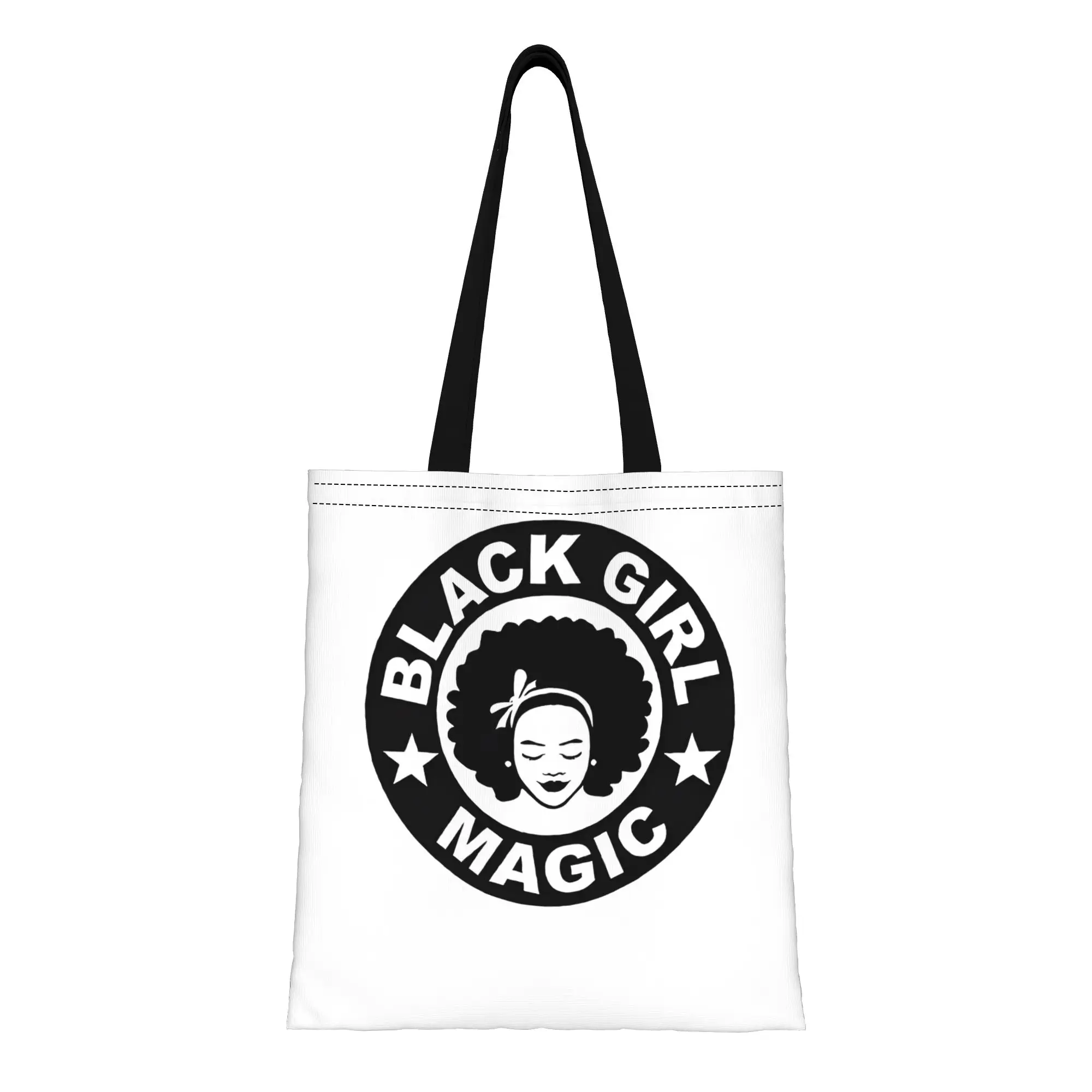 

Сумка-шоппер из канваса Black Magic Girl Black Girl 7: идеальна для покупок, путешествий, активного отдыха, прочная наплечная сумка