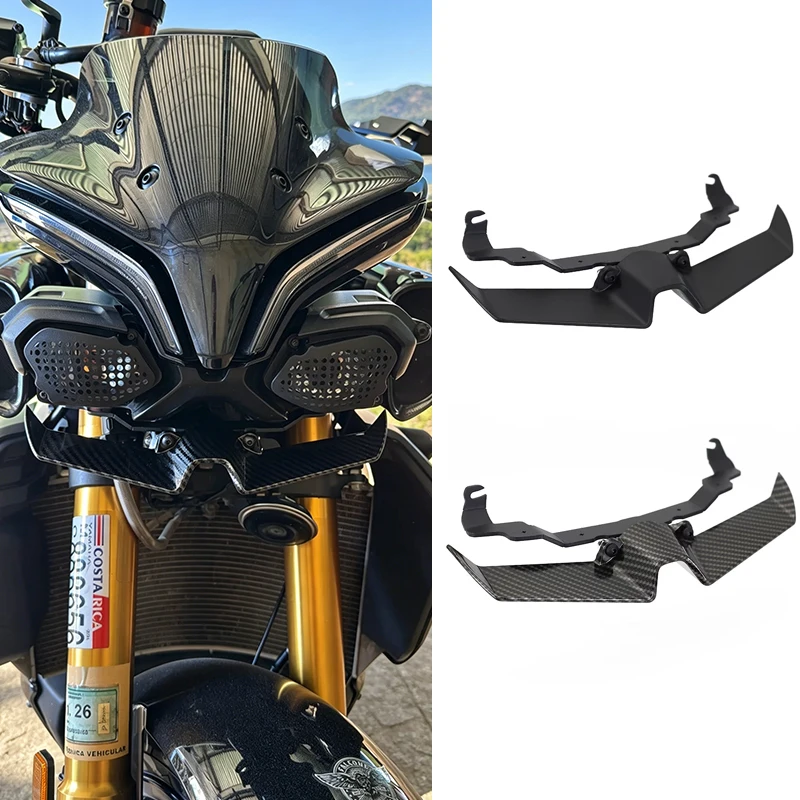 Carbon Black MT-10 Vorderradkotflügel Schnabelverlängerung Spoiler Abdeckung für YAMAHA MT10 MT 10 SP 2022-2024