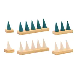 Ring Display Stand Cone Shaped Tower Wood Display Jewelry Ring Display Holder for Gift Craft Fairs Wedding Countertops Girl