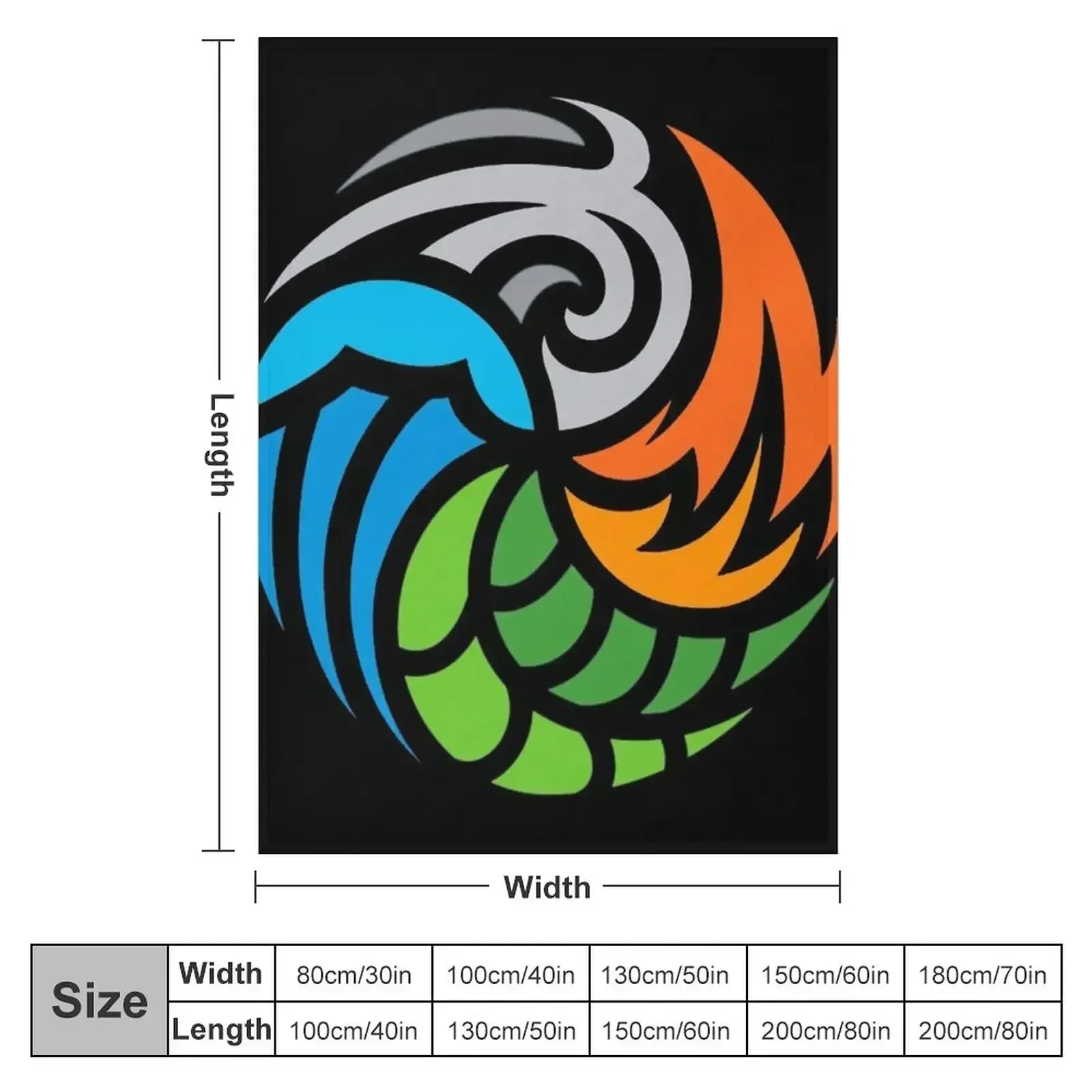 POWER 4 Elements !! Throw Blanket
