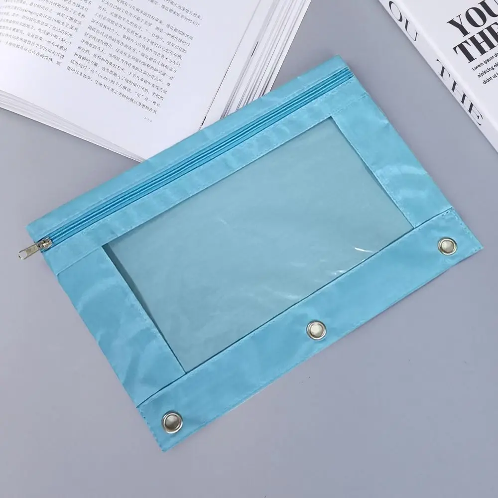 Oxford Cloth School Office Three Hole Stationery Holder Loose-Leaf Binder Test Paper Folder B5 File Folders Pencil Storage Bag