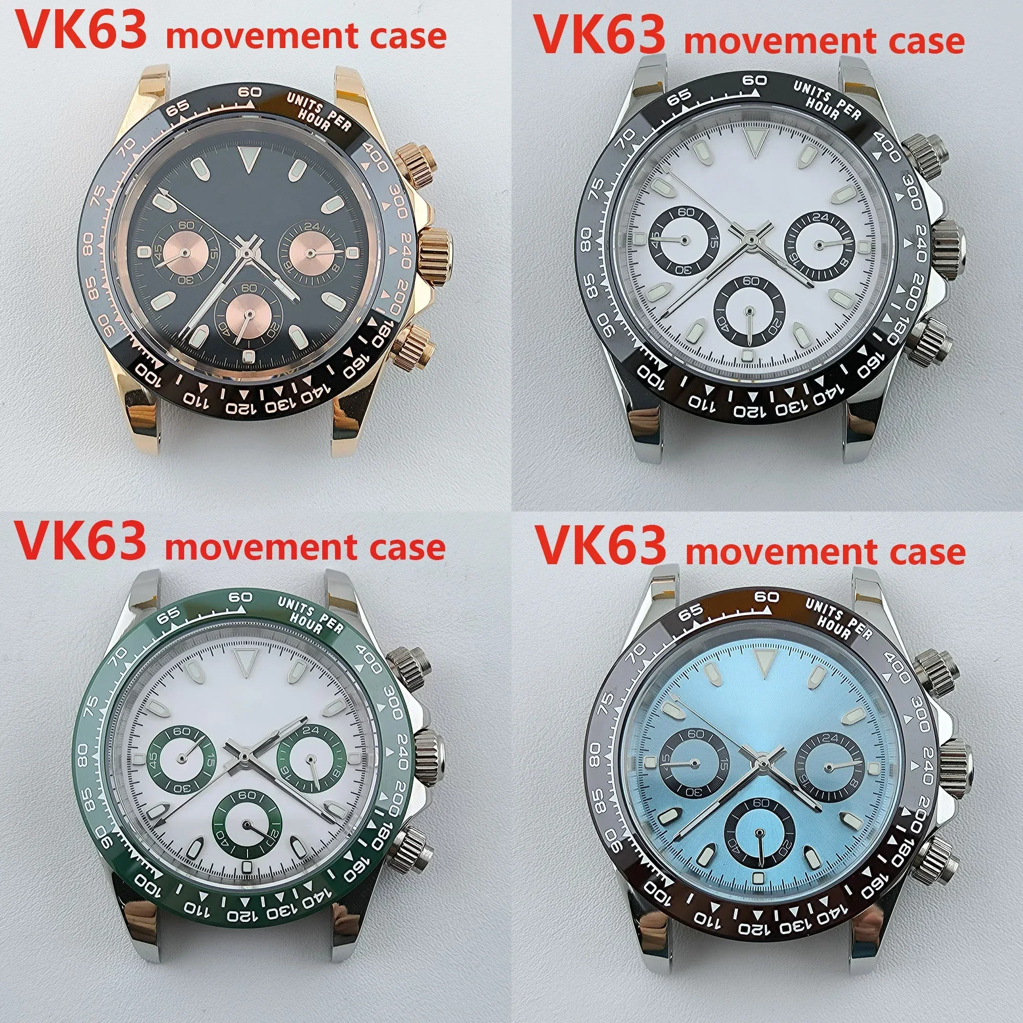 

39mm VK63 Case Panda Dial Hands Stainless Steel MOD Parts for Daytona VK63 Movement Chronograph Watch Accessories